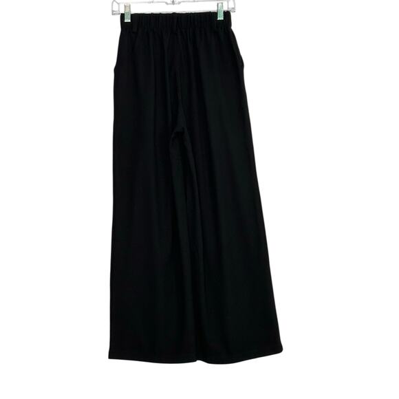 Black high waisted wide legs pleated pants size XSP - Picture 7 of 8